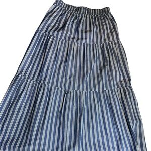 Old Navy Navy and White Striped Maxi Skirt